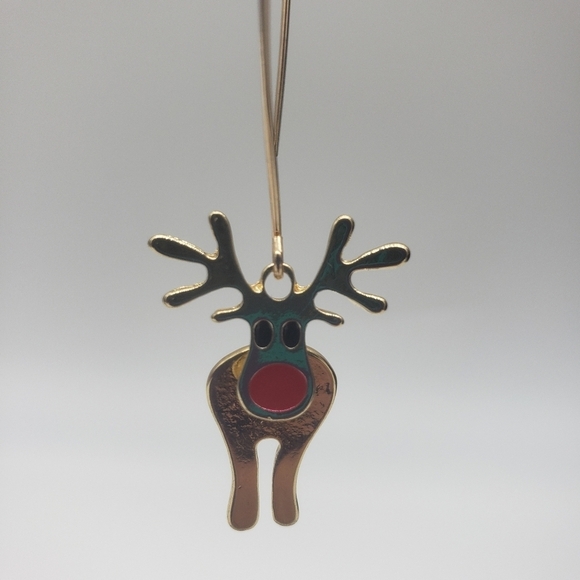 1293- Raindeer Christmas Earrings Handmade NWT - Picture 4 of 4